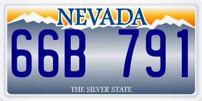 NV license plate 66B791