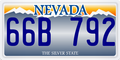 NV license plate 66B792