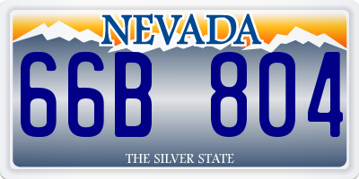 NV license plate 66B804