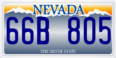 NV license plate 66B805