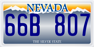 NV license plate 66B807