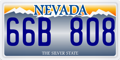 NV license plate 66B808