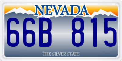 NV license plate 66B815