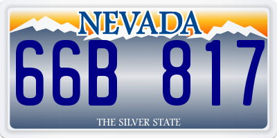 NV license plate 66B817