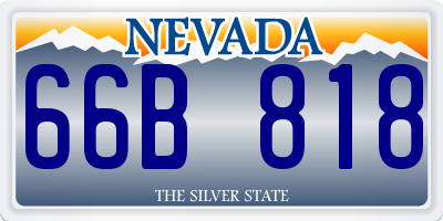 NV license plate 66B818