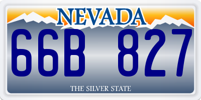 NV license plate 66B827