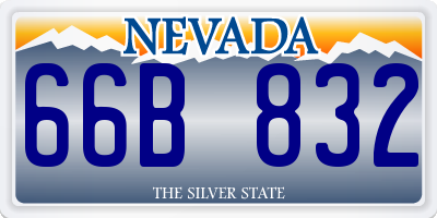 NV license plate 66B832