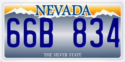 NV license plate 66B834