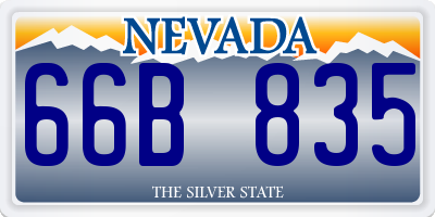NV license plate 66B835