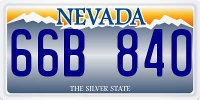 NV license plate 66B840