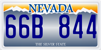 NV license plate 66B844