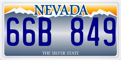 NV license plate 66B849