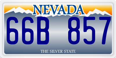 NV license plate 66B857