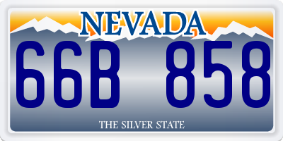 NV license plate 66B858
