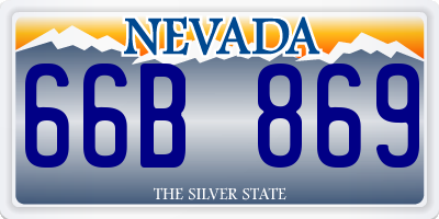 NV license plate 66B869