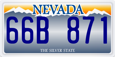NV license plate 66B871