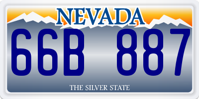 NV license plate 66B887