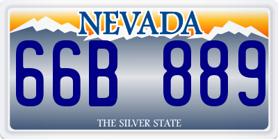 NV license plate 66B889