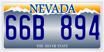 NV license plate 66B894