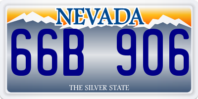 NV license plate 66B906