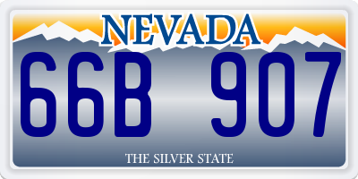 NV license plate 66B907