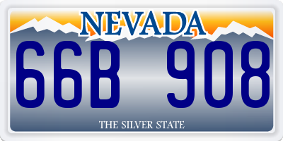 NV license plate 66B908