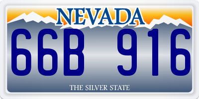 NV license plate 66B916