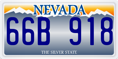 NV license plate 66B918