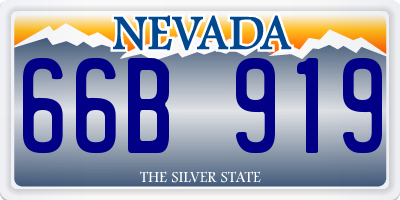 NV license plate 66B919