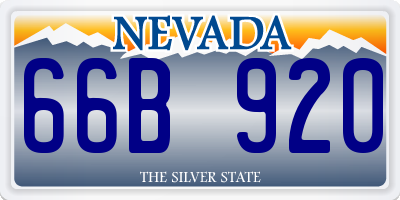 NV license plate 66B920