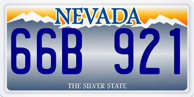 NV license plate 66B921