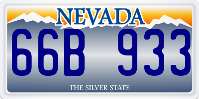 NV license plate 66B933