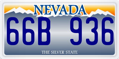 NV license plate 66B936