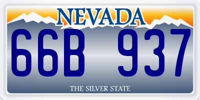 NV license plate 66B937