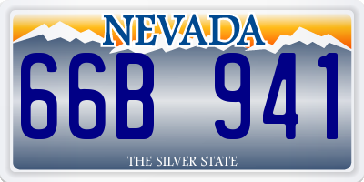 NV license plate 66B941