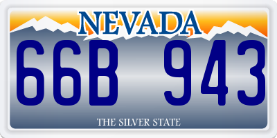 NV license plate 66B943