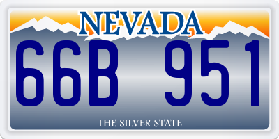 NV license plate 66B951