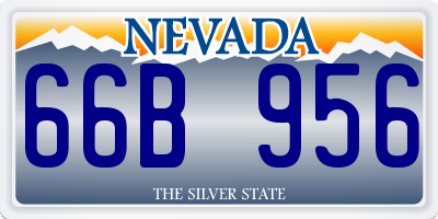 NV license plate 66B956