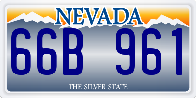 NV license plate 66B961
