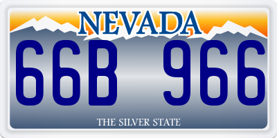 NV license plate 66B966