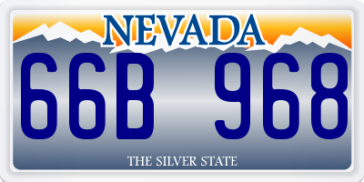 NV license plate 66B968