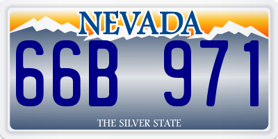 NV license plate 66B971