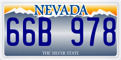 NV license plate 66B978