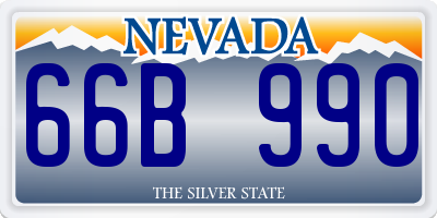 NV license plate 66B990
