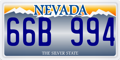 NV license plate 66B994