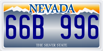 NV license plate 66B996