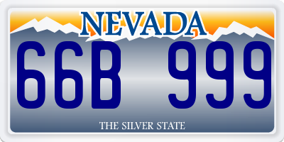 NV license plate 66B999