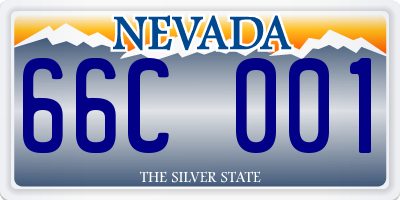 NV license plate 66C001