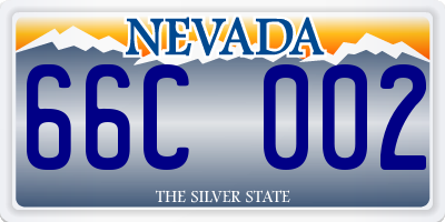 NV license plate 66C002