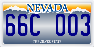 NV license plate 66C003